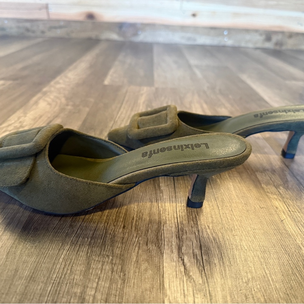 Leixinsenfa Suede green kitten heels - Picture 7 of 8